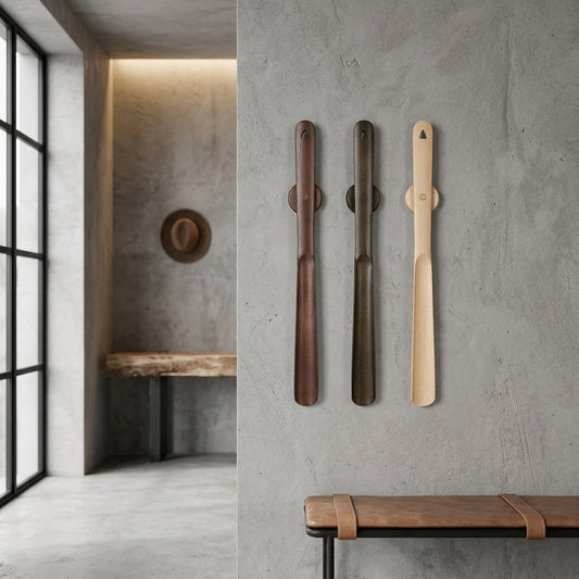 Modern Timber Wall Mounted Shoe Horn Collapsible Hero