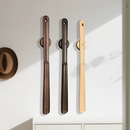 Modern Timber Wall Mounted Shoe Horn Collapsible Side