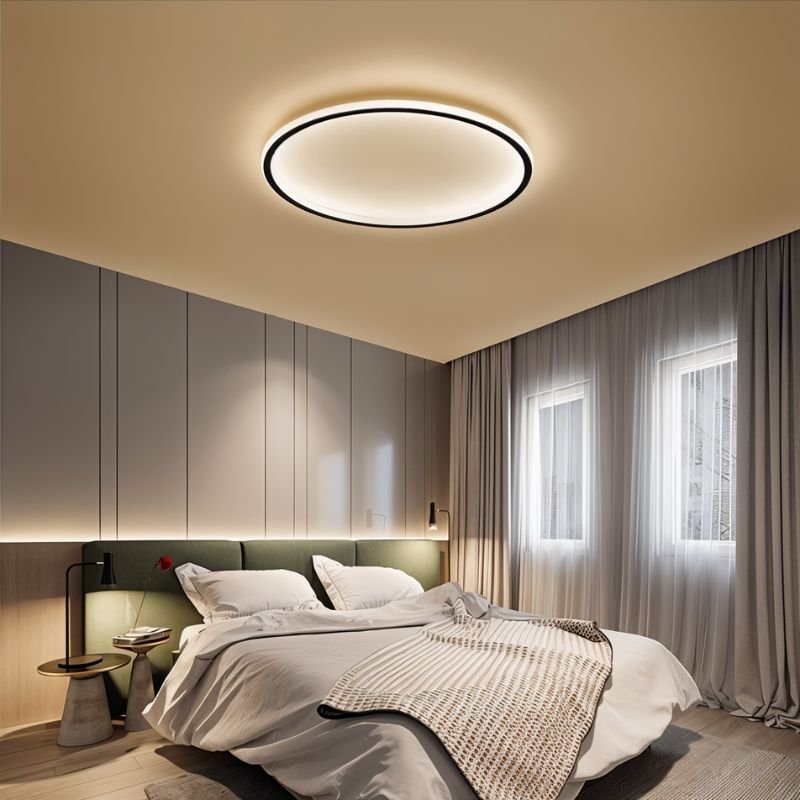 Modern Ultra-thin Round Low Ceiling Light Side