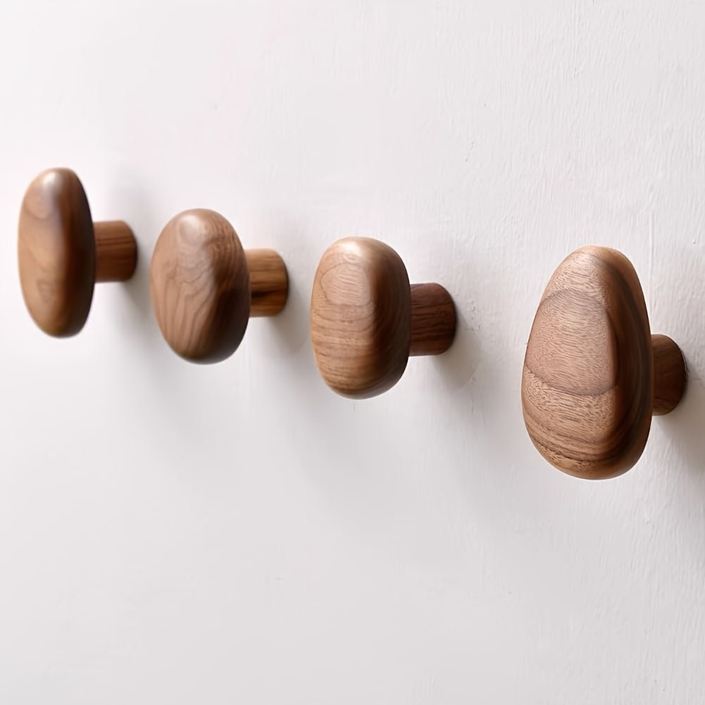 Modern Wood Pebble Wall Hook Floating Metal Bookshelf Angle