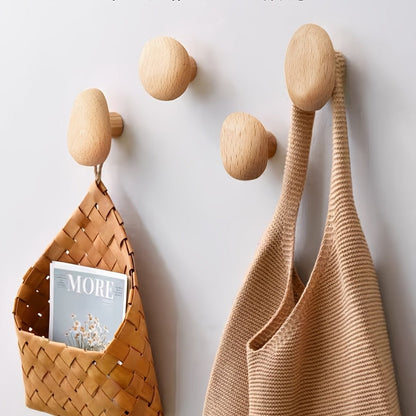 Modern Wood Pebble Wall Hook Floating Metal Bookshelf Close Up