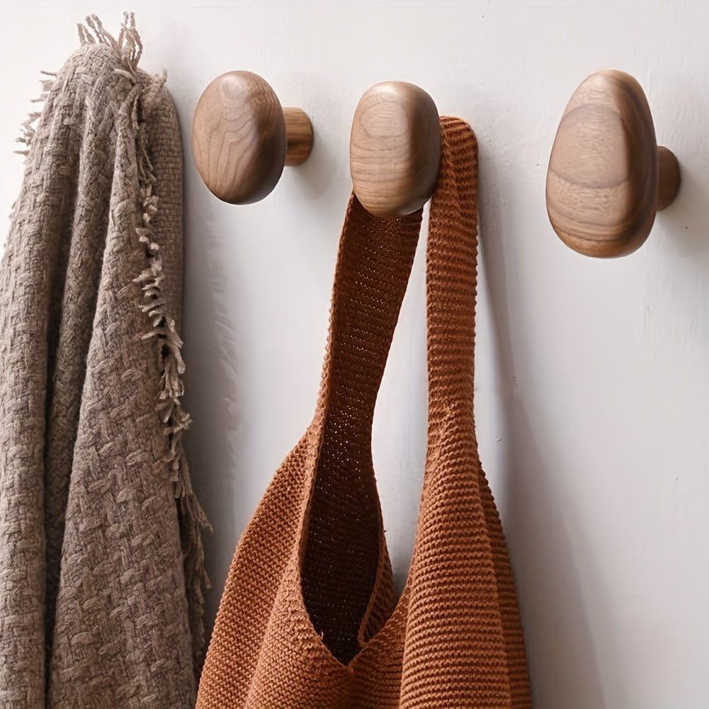 Modern Wood Pebble Wall Hook Floating Metal Bookshelf Detail