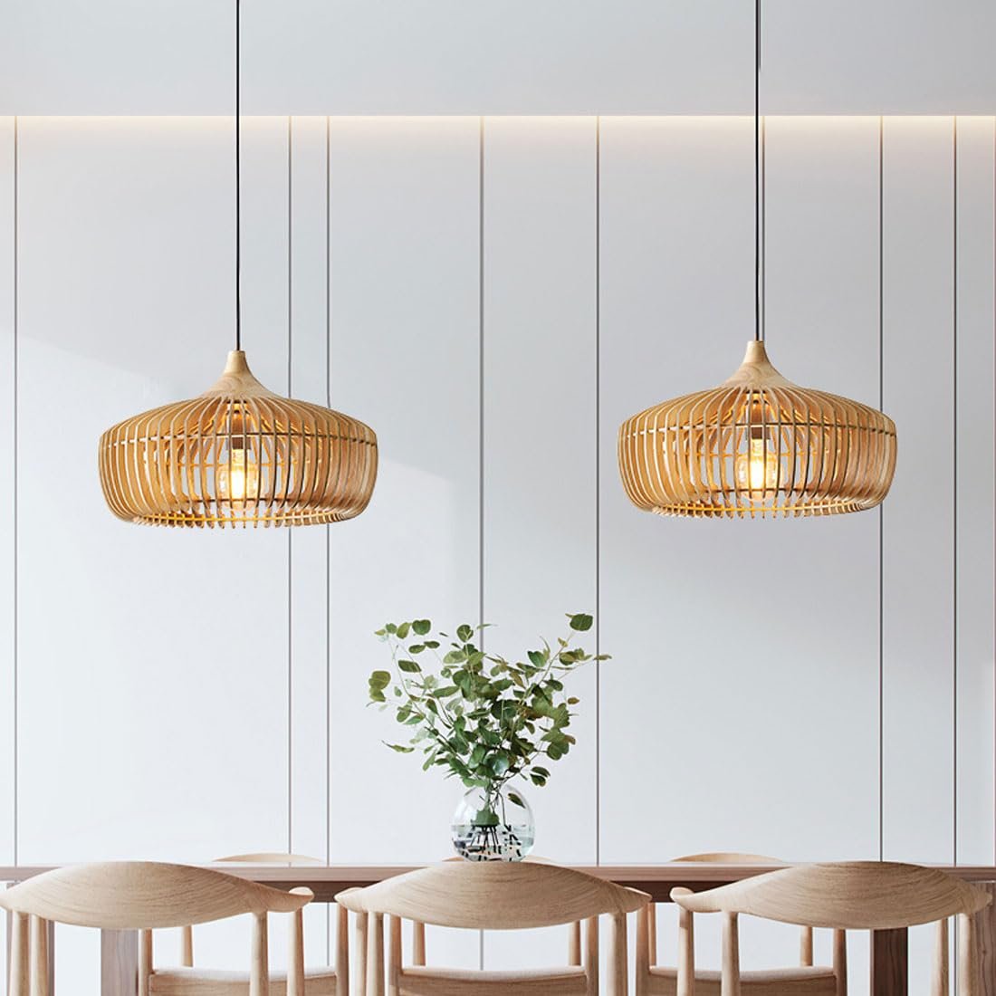 Muto Nordic Japanese Pendant Light Wood Bedroom/Living Room Detail