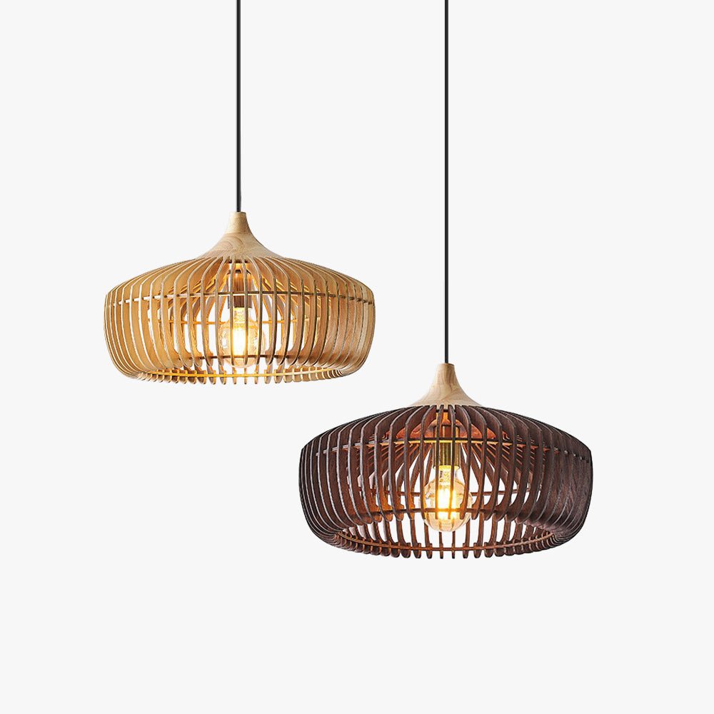 Muto Nordic Japanese Pendant Light Wood Bedroom/Living Room Hero