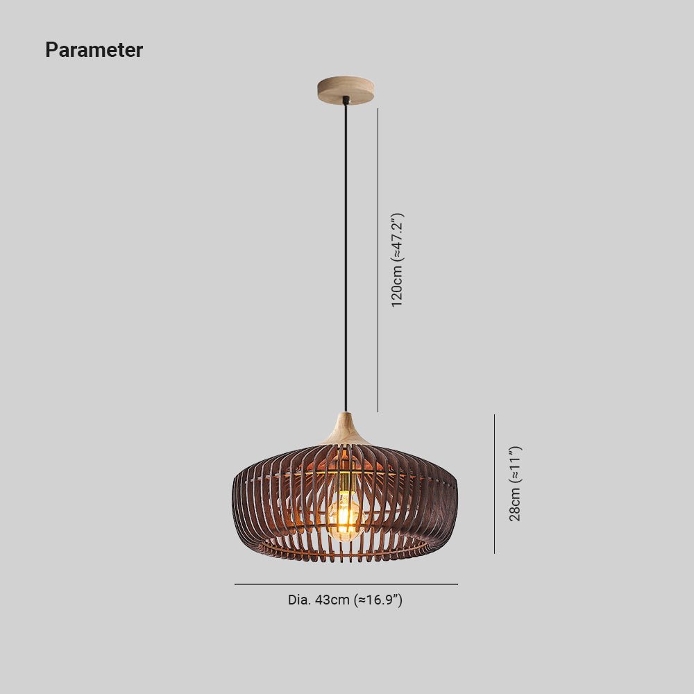 Muto Nordic Japanese Pendant Light Wood Bedroom/Living Room Side
