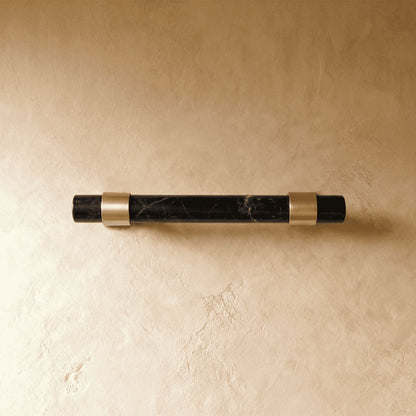 Natural Marble Cabinet Knob Pull Bar Cylindrical Close Up