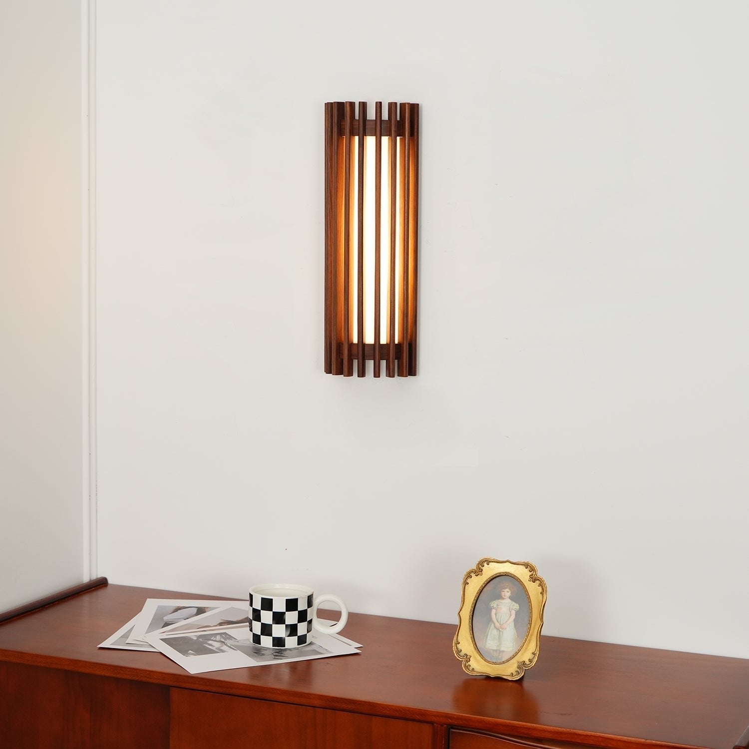 Neyra Walnut Indoor Wall Lamp Back