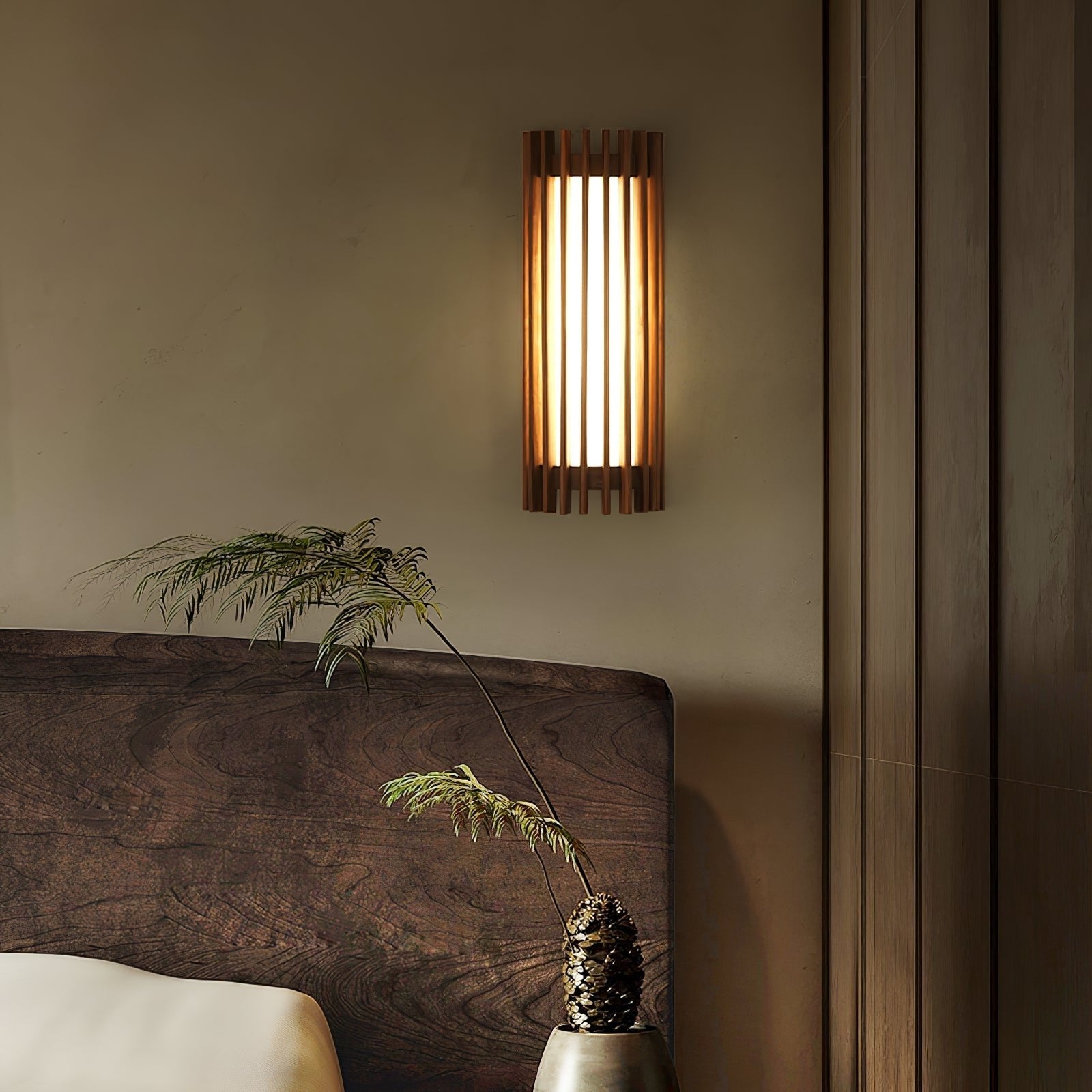 Neyra Walnut Indoor Wall Lamp Front