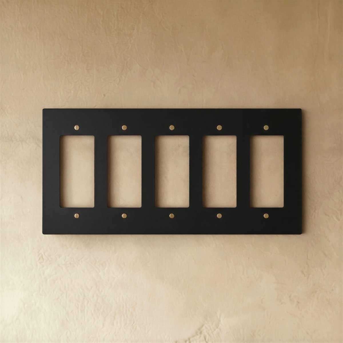 Night Black Brass Wall Plate Rocker Cutout Back