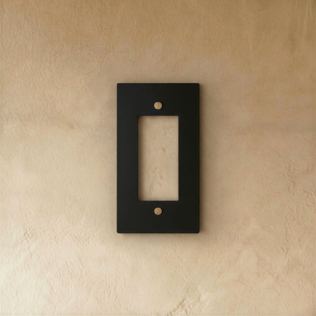 Night Black Brass Wall Plate Rocker Cutout Hero