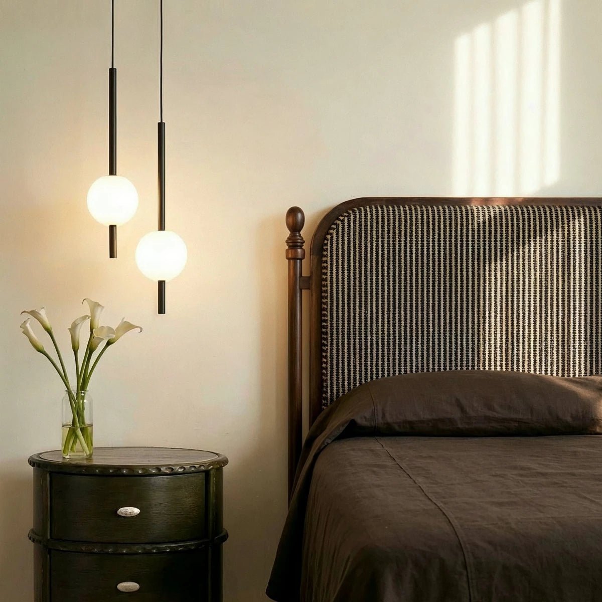 Nordic Glass Pendant Light Pierced Globe Alternate