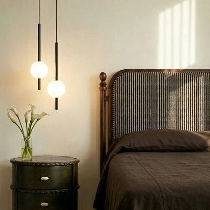 Nordic Glass Pendant Light Pierced Globe Alternate