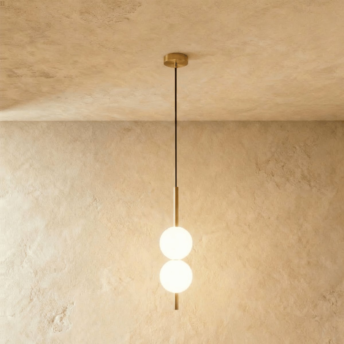 Nordic Glass Pendant Light Pierced Globe Close Up
