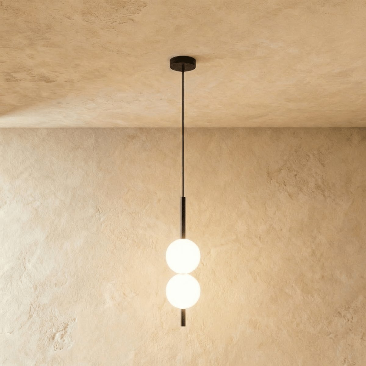 Nordic Glass Pendant Light Pierced Globe Detail
