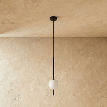 Nordic Glass Pendant Light Pierced Globe Front