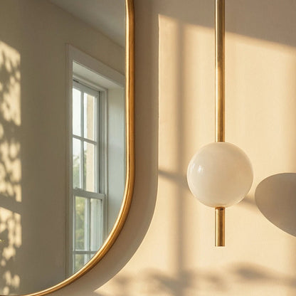 Nordic Glass Pendant Light Pierced Globe Full
