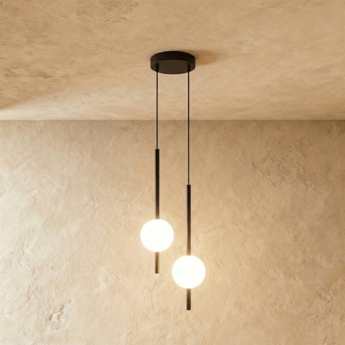 Nordic Glass Pendant Light Pierced Globe Side