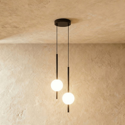 Nordic Glass Pendant Light Pierced Globe Side