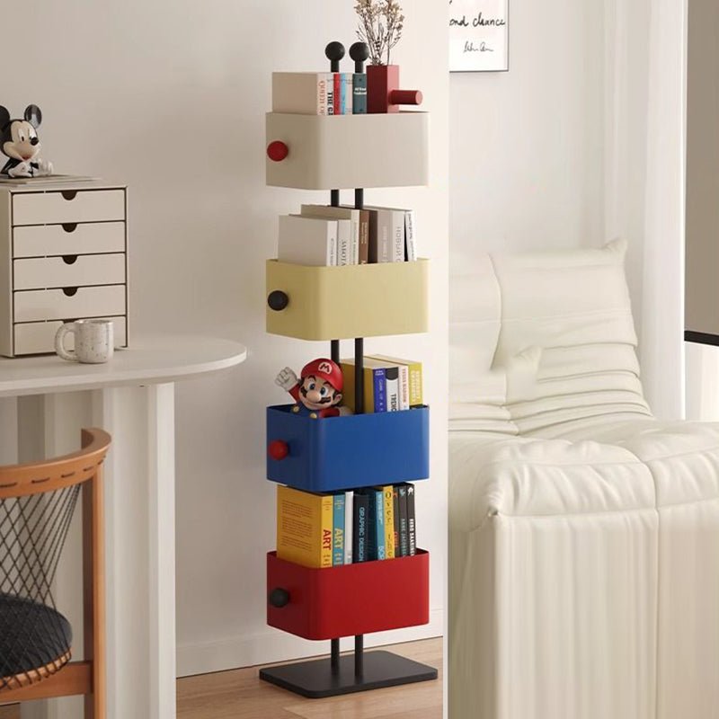 Nordic Iron Glass Stone Base Bookshelf Rotating Cubes Alternate