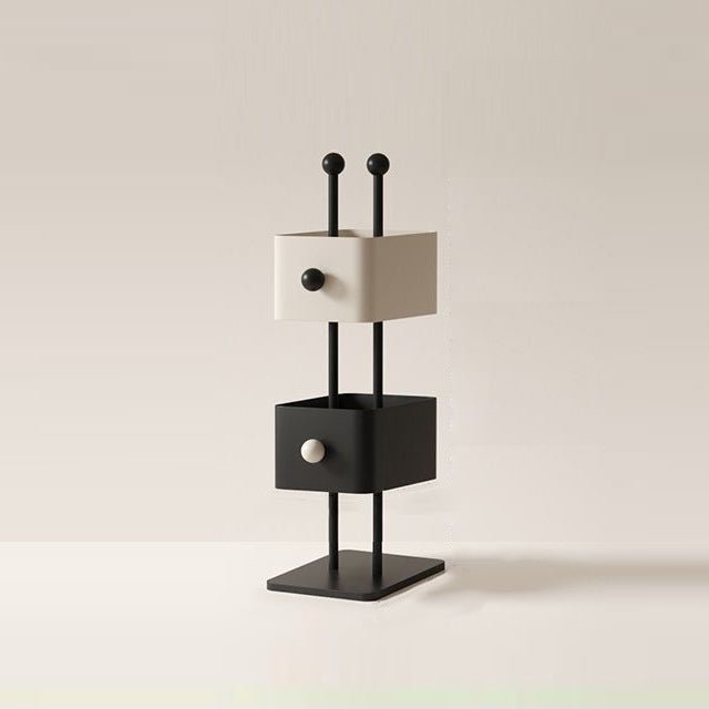 Nordic Iron Glass Stone Base Bookshelf Rotating Cubes View 19
