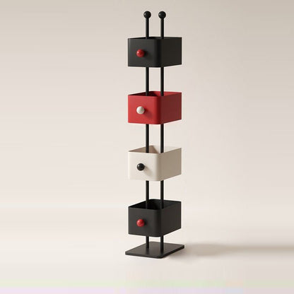Nordic Iron Glass Stone Base Bookshelf Rotating Cubes View 20