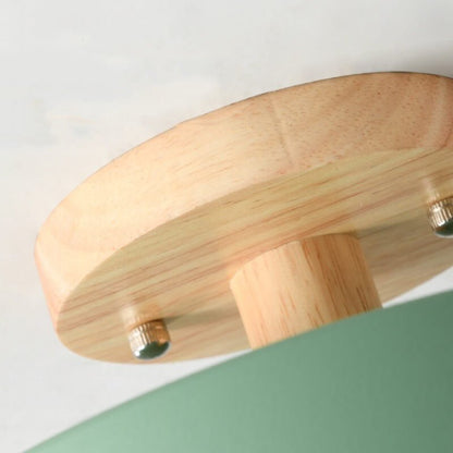 Nordic Log Round LED Semi-Flush Mount Ceiling Light Back