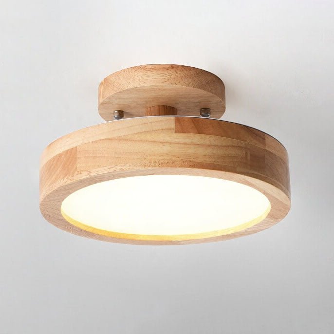 Nordic Log Round LED Semi-Flush Mount Ceiling Light View 12
