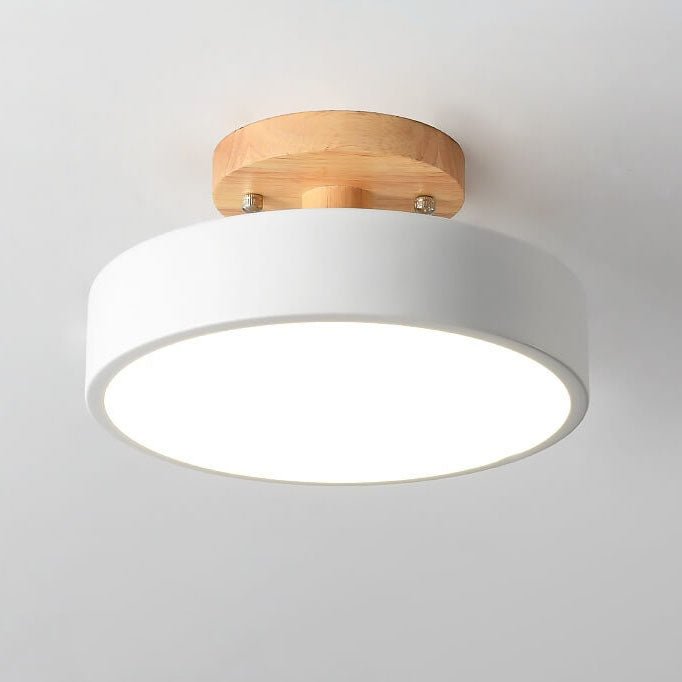 Nordic Log Round LED Semi-Flush Mount Ceiling Light View 13