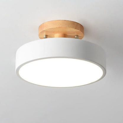 Nordic Log Round LED Semi-Flush Mount Ceiling Light View 13