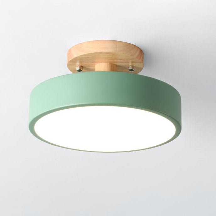 Nordic Log Round LED Semi-Flush Mount Ceiling Light View 14