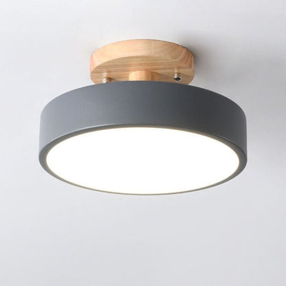 Nordic Log Round LED Semi-Flush Mount Ceiling Light View 15