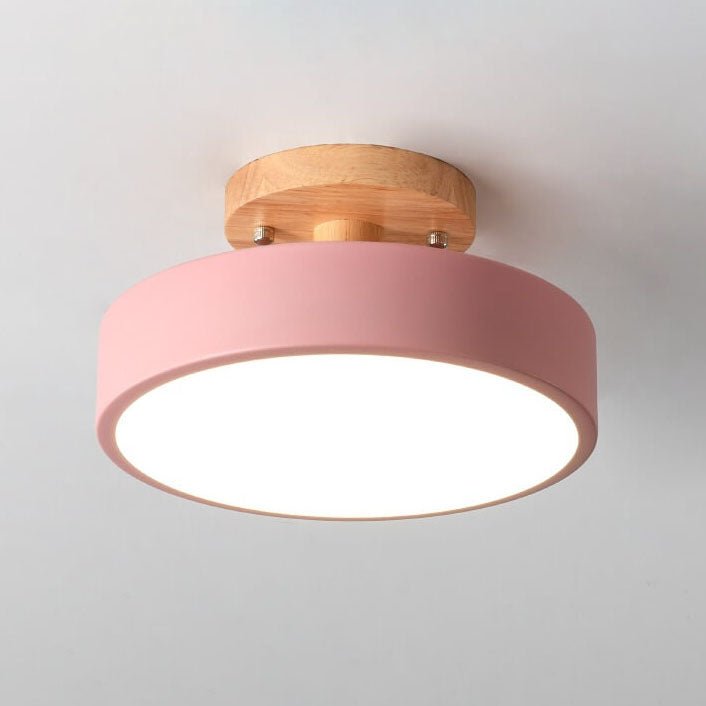 Nordic Log Round LED Semi-Flush Mount Ceiling Light View 16