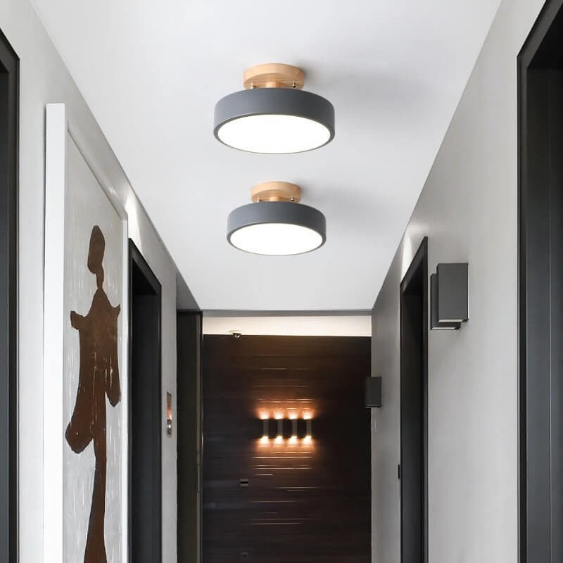 Nordic Log Round LED Semi-Flush Mount Ceiling Light View 18