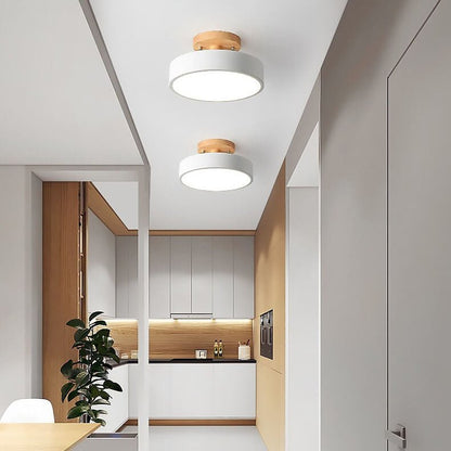 Nordic Log Round LED Semi-Flush Mount Ceiling Light View 19