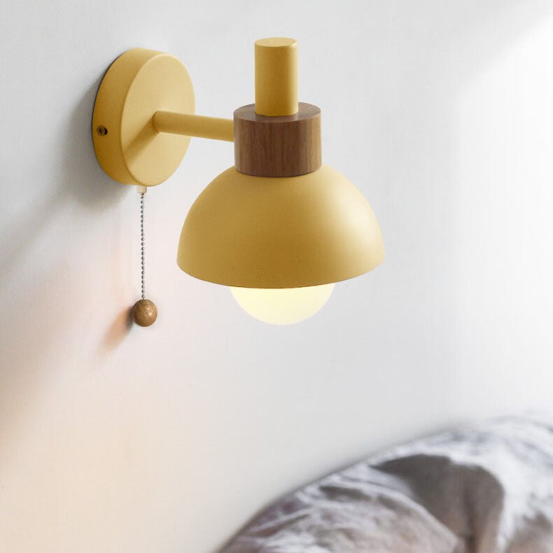 Nordic Macaron Globe Wall Sconce Lamp Dome Shade Back