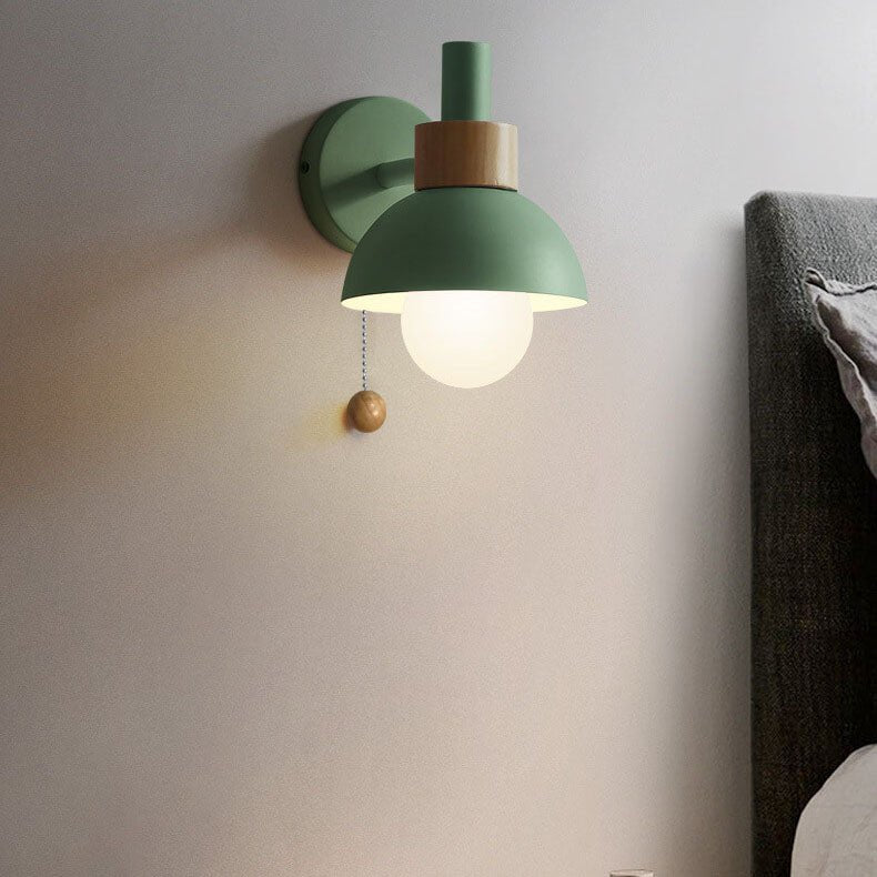 Nordic Macaron Globe Wall Sconce Lamp Dome Shade Close Up