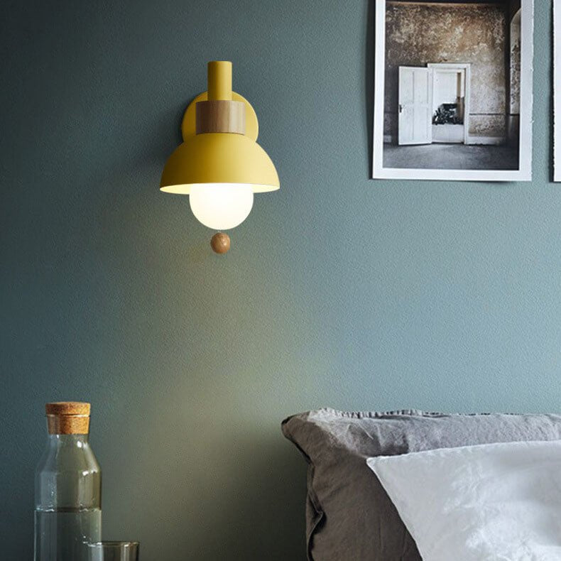 Nordic Macaron Globe Wall Sconce Lamp Dome Shade Detail