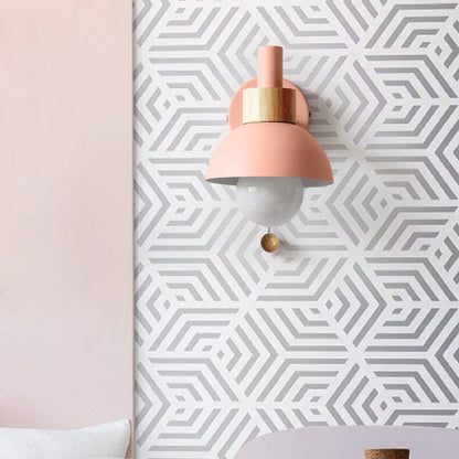 Nordic Macaron Globe Wall Sconce Lamp Dome Shade Front
