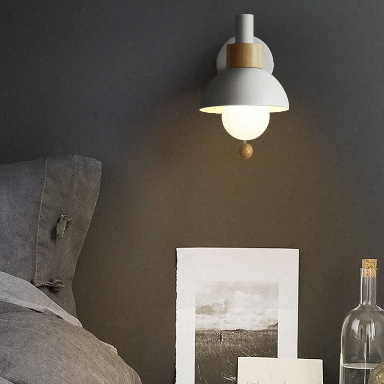 Nordic Macaron Globe Wall Sconce Lamp Dome Shade Full