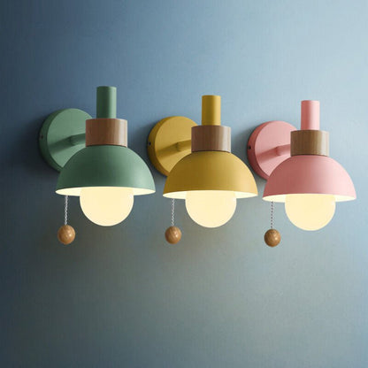 Nordic Macaron Globe Wall Sconce Lamp Dome Shade Hero