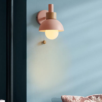 Nordic Macaron Globe Wall Sconce Lamp Dome Shade View 12