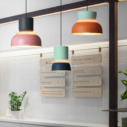 Nordic Metal LED Pendant Light Macaron Tiered Shade Alternate