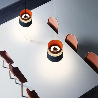 Nordic Metal LED Pendant Light Macaron Tiered Shade Angle