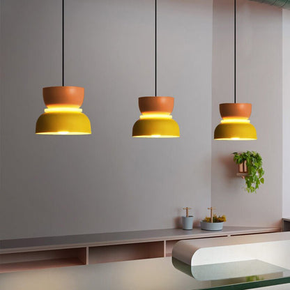 Nordic Metal LED Pendant Light Macaron Tiered Shade Detail
