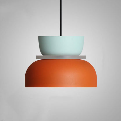 Nordic Metal LED Pendant Light Macaron Tiered Shade View 19