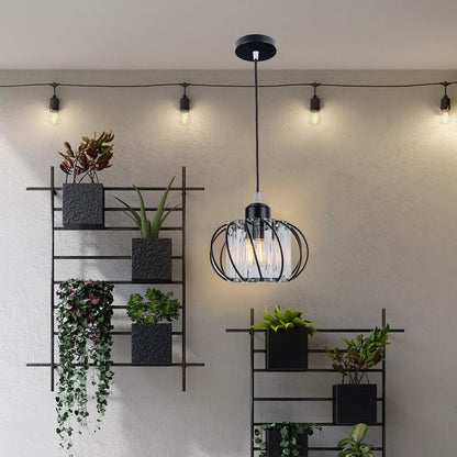 Nordic Simple Globular Glass Hallway Pendant Lighting Back