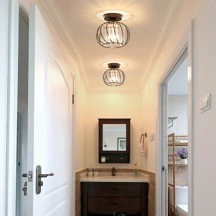 Nordic Simple Globular Glass Hallway Pendant Lighting View 12