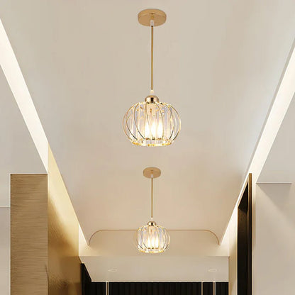 Nordic Simple Globular Glass Hallway Pendant Lighting View 17