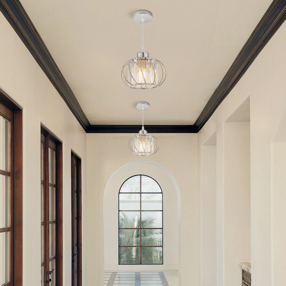 Nordic Simple Globular Glass Hallway Pendant Lighting View 28