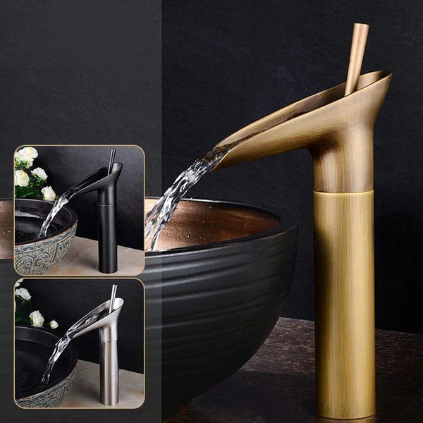 Waterfall Basin Faucet Mixer Tap | Antique Style Bathroom Fixture